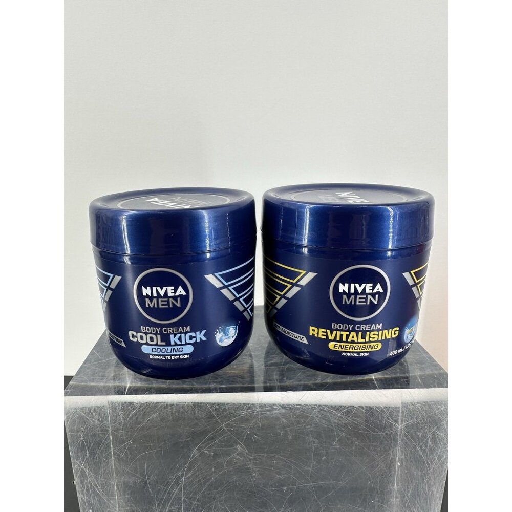 Nivea Men Body Cream Combo X2 Revitalizing Energizing & Cool Kick, 13.5oz
